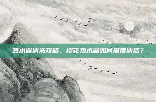 热水器清洗攻略，樱花热水器如何深度清洁？