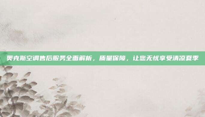 奥克斯空调售后服务全面解析，质量保障，让您无忧享受清凉夏季