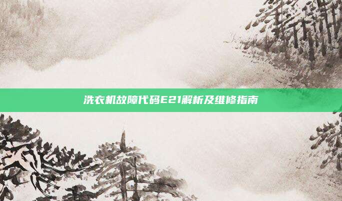 洗衣机故障代码E21解析及维修指南