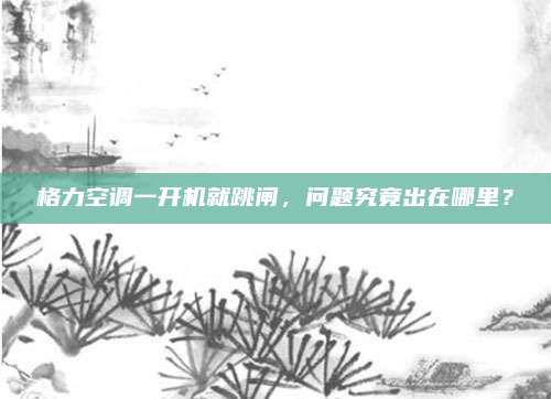 格力空调一开机就跳闸,问题究竟出在哪里?