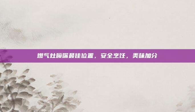 燃气灶喷嘴最佳位置，安全烹饪，美味加分