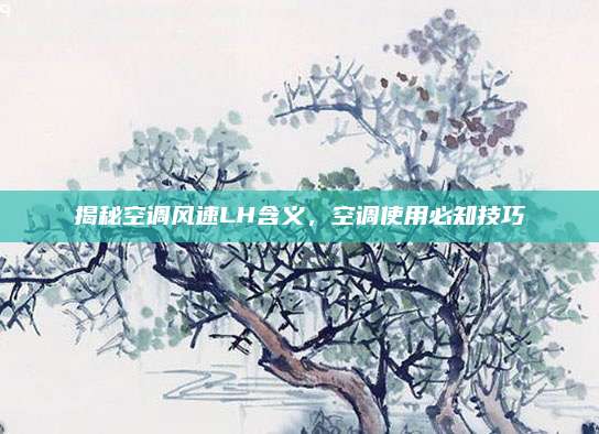揭秘空调风速LH含义，空调使用必知技巧
