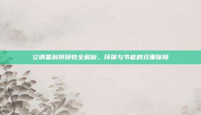 空调氟利昂回收全解析，环保与节能的双重保障