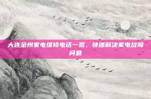 大连金州家电维修电话一览，快速解决家电故障问题