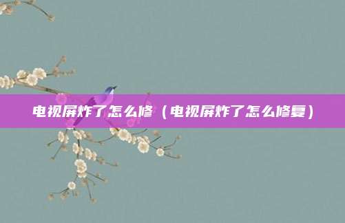 电视屏炸了怎么修（电视屏炸了怎么修复）