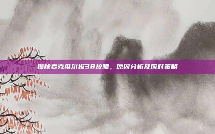 揭秘麦克维尔报38故障，原因分析及应对策略