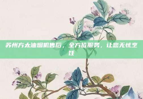 苏州方太油烟机售后，全方位服务，让您无忧烹饪