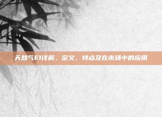 天然气E1详解，定义、特点及在市场中的应用