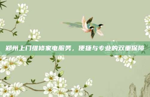 郑州上门维修家电服务，便捷与专业的双重保障