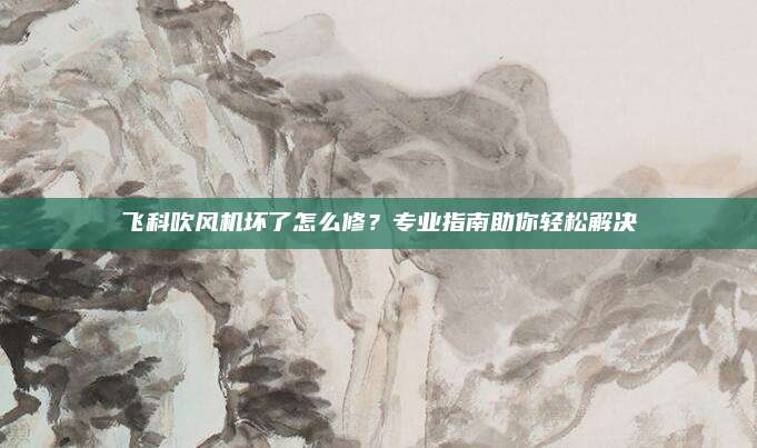 飞科吹风机坏了怎么修？专业指南助你轻松解决