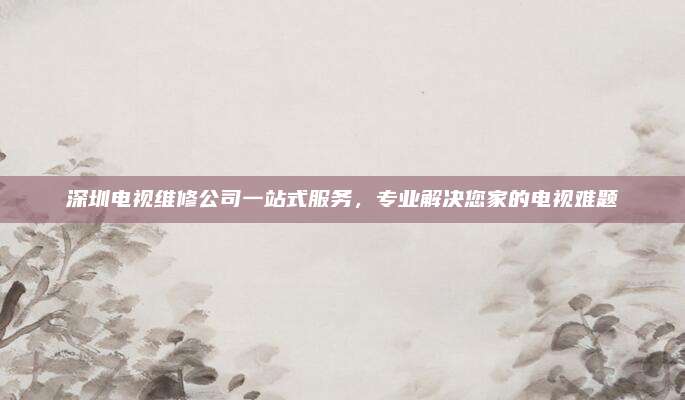 深圳电视维修公司一站式服务，专业解决您家的电视难题