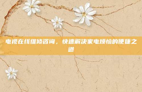 电视在线维修咨询，快速解决家电烦恼的便捷之道