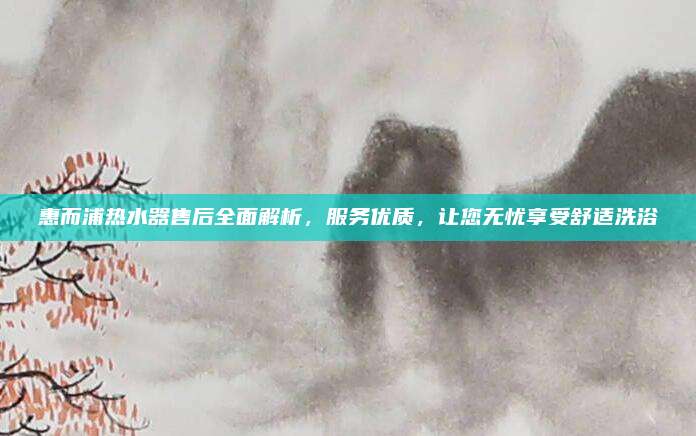 惠而浦热水器售后全面解析，服务优质，让您无忧享受舒适洗浴