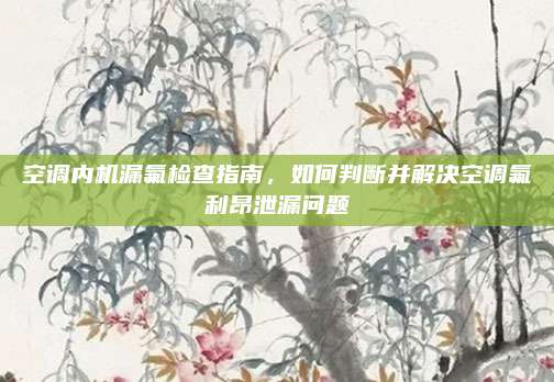 空调内机漏氟检查指南，如何判断并解决空调氟利昂泄漏问题