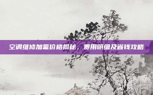 空调维修加氟价格揭秘，费用明细及省钱攻略