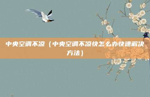 中央空调不凉（中央空调不凉快怎么办快速解决方法）