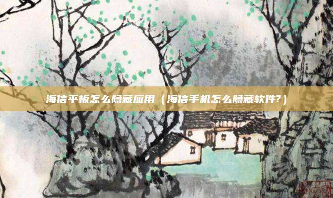 海信平板怎么隐藏应用（海信手机怎么隐藏软件?）