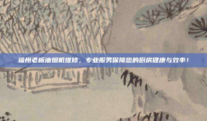 福州老板油烟机维修，专业服务保障您的厨房健康与效率！