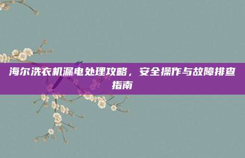 海尔洗衣机漏电处理攻略,安全操作与故障排查指南