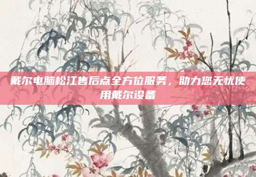 戴尔电脑松江售后点全方位服务,助力您无忧使用戴尔设备