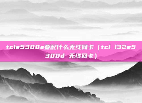 tcle5300a要配什么无线网卡（tcl l32e5300d 无线网卡）