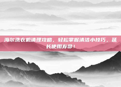 海尔洗衣机清理攻略，轻松掌握清洁小技巧，延长使用寿命！