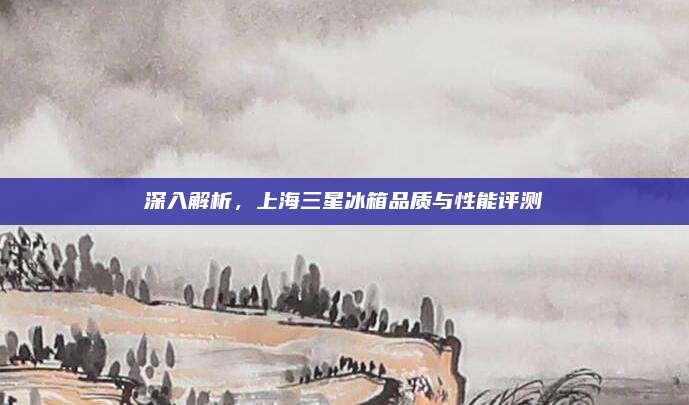 深入解析,上海三星冰箱品质与性能评测