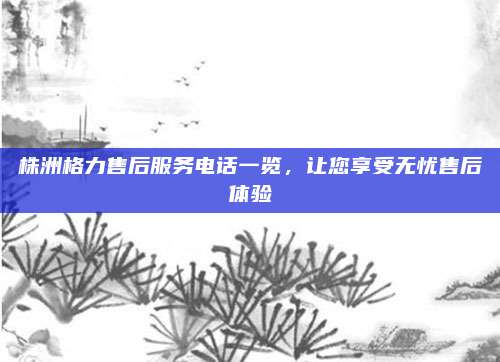 株洲格力售后服务电话一览，让您享受无忧售后体验