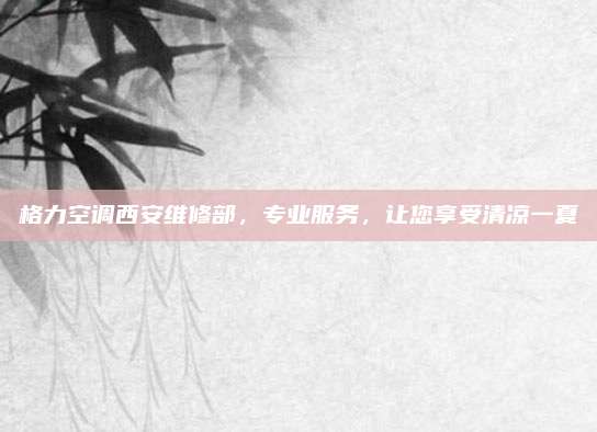 格力空调西安维修部，专业服务，让您享受清凉一夏
