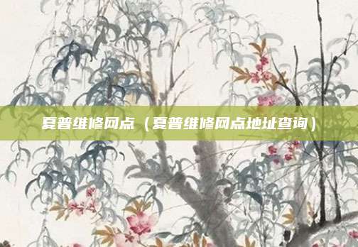 夏普维修网点（夏普维修网点地址查询）