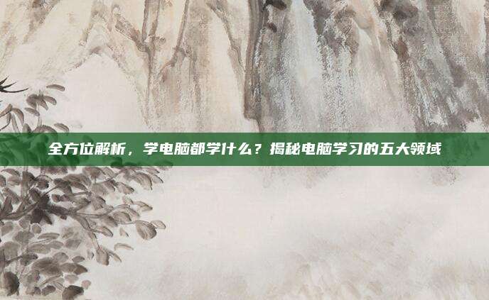 全方位解析，学电脑都学什么？揭秘电脑学习的五大领域