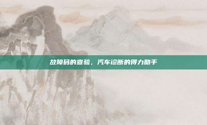 故障码的查验，汽车诊断的得力助手