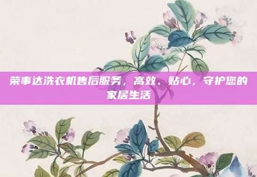 荣事达洗衣机售后服务，高效、贴心，守护您的家居生活