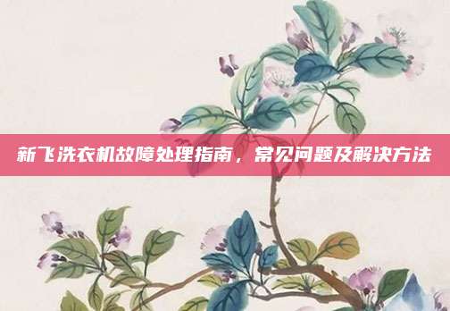 新飞洗衣机故障处理指南，常见问题及解决方法