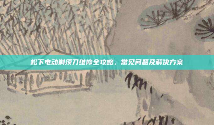 松下电动剃须刀维修全攻略，常见问题及解决方案