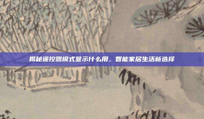 揭秘遥控器模式显示什么用，智能家居生活新选择