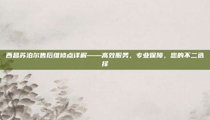 西昌苏泊尔售后维修点详解——高效服务，专业保障，您的不二选择