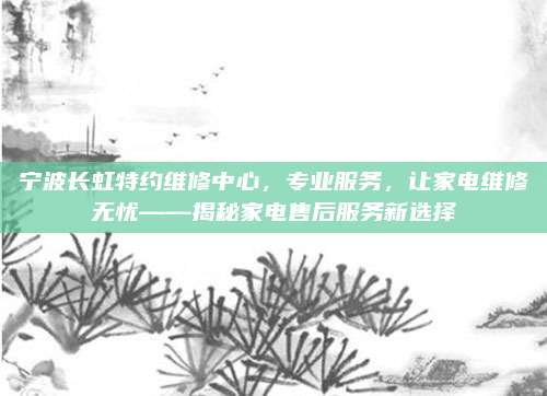 宁波长虹特约维修中心，专业服务，让家电维修无忧——揭秘家电售后服务新选择