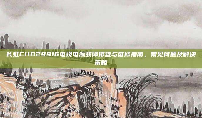 长虹CHD29916电视电源故障排查与维修指南，常见问题及解决策略