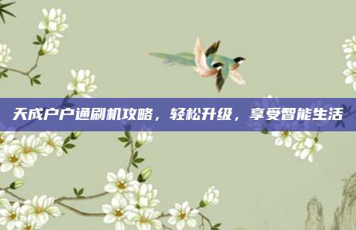天成户户通刷机攻略，轻松升级，享受智能生活
