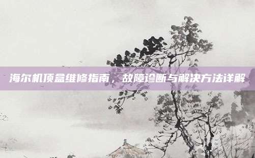 海尔机顶盒维修指南，故障诊断与解决方法详解