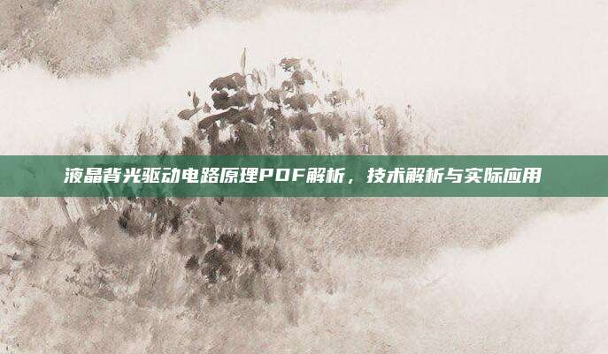 液晶背光驱动电路原理PDF解析，技术解析与实际应用