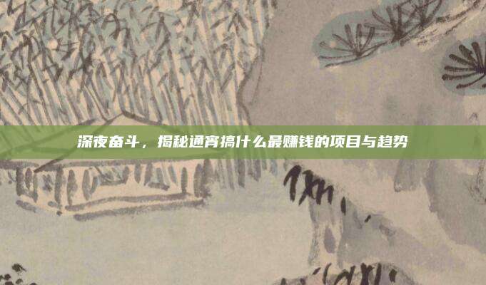 深夜奋斗，揭秘通宵搞什么最赚钱的项目与趋势