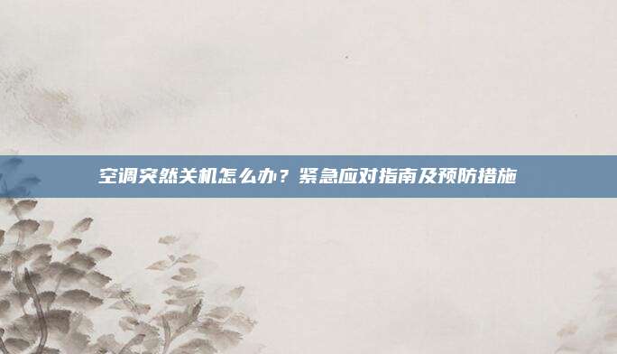 空调突然关机怎么办？紧急应对指南及预防措施