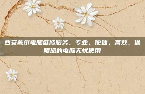 西安戴尔电脑维修服务，专业、便捷、高效，保障您的电脑无忧使用