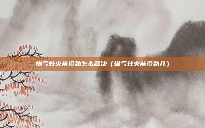 燃气灶火苗没劲怎么解决(燃气灶火苗没劲儿)