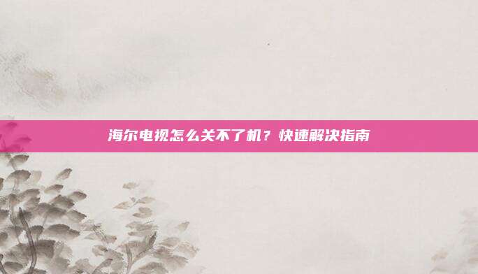 海尔电视怎么关不了机？快速解决指南