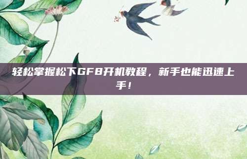 轻松掌握松下GF8开机教程，新手也能迅速上手！