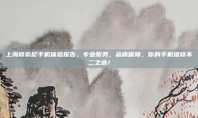上海修索尼手机体验报告，专业服务，品质保障，你的手机维修不二之选！