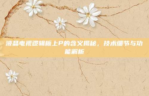 液晶电视逻辑板上P的含义揭秘，技术细节与功能解析